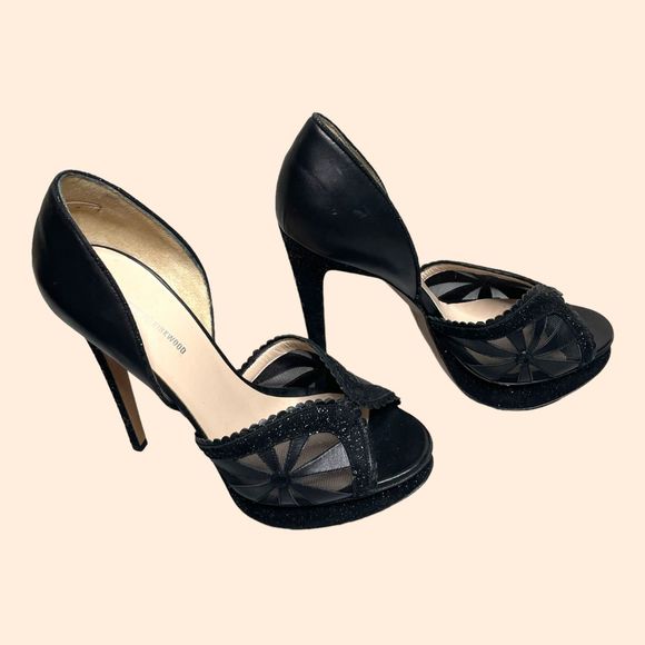 NEW Nicholas Kirkwood Black Mesh Platform Heels - Picture 1 of 8